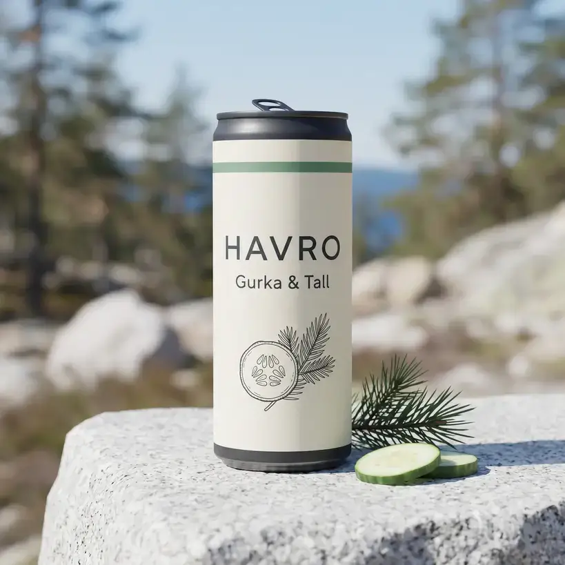 HAVRO Cucumber & Pine can — muted green colourway.